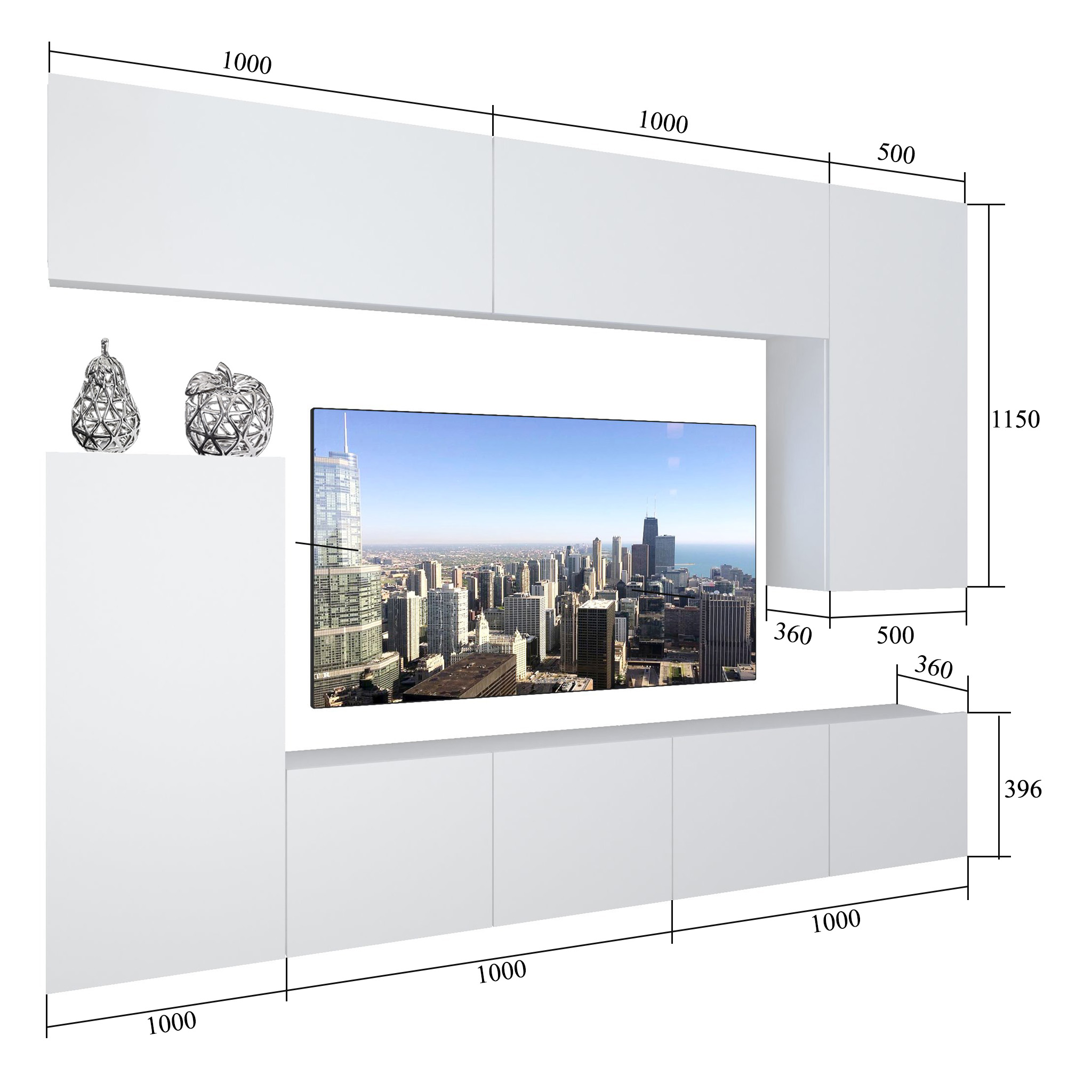 Obývací stěna Belini Premium Full Version  bílý lesk / dub sonoma + LED osvětlení Nexum 120 Výrobce
