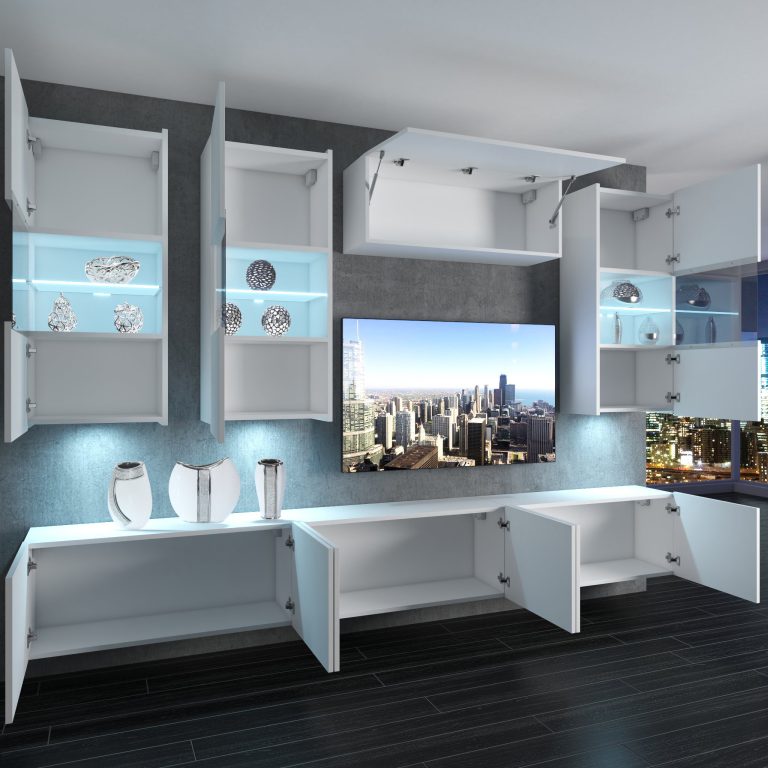 Obývací stěna Belini Premium Full Version černý lesk / dub wotan + LED osvětlení Nexum 82 Výrobce NEX 5/0/W/BDW/0/0/PP
