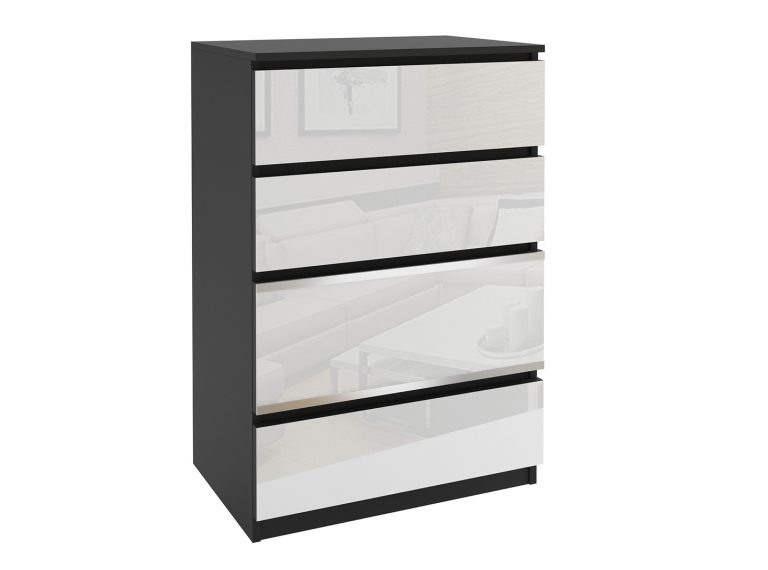 Komoda 30 Belini černý / bílý Výrobce BH KOM1/2/B/B/4W/0
