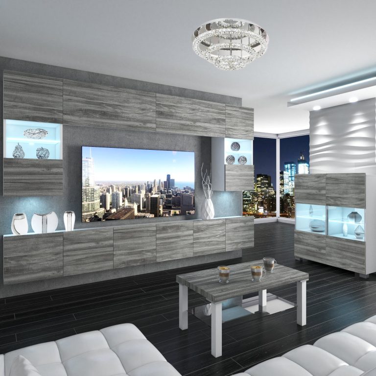 Komoda Belini Premium Full Version šedý antracit Glamour Wood + LED osvětlení Nexum 10 Výrobce NEX KOM1/1/W/GW1/0/0