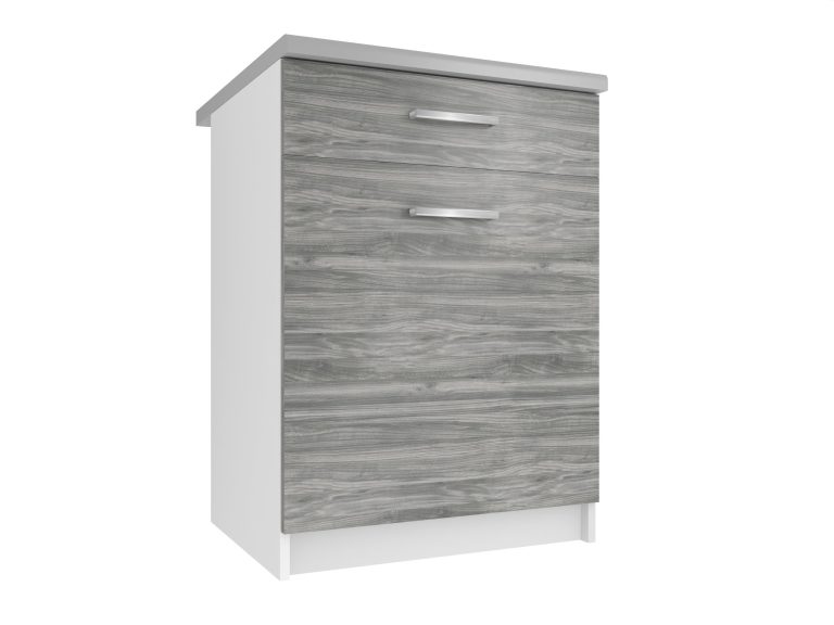 Kuchyňská skříňka Belini spodní se zásuvkami 60 cm šedý antracit Glamour Wood s pracovní deskou Výrobce TOR SDSZ1-60/0/WT/GW1/0/E
