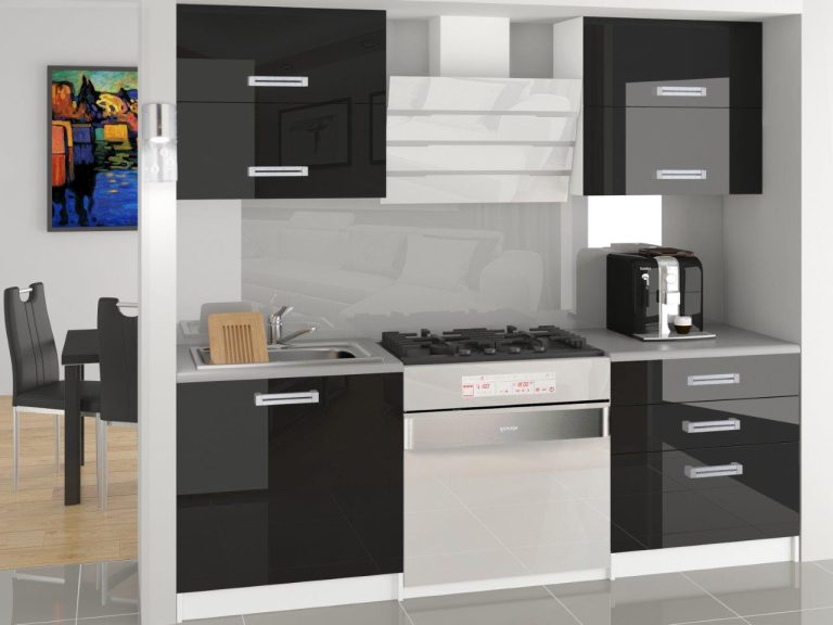 Kuchyňská linka Belini 120 cm černý lesk s pracovní deskou Eleganta2 Výrobce NF ELEGANTA2/2/WT/B/0/B1