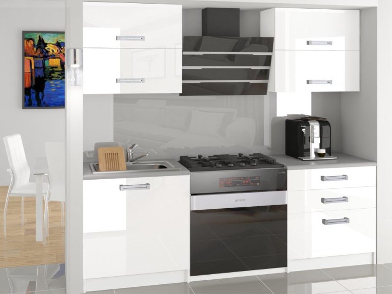 Kuchyňská linka Belini 120 cm bílý lesk s pracovní deskou Eleganta2 Výrobce INF ELEGANTA2/2/WT/W/0/B1