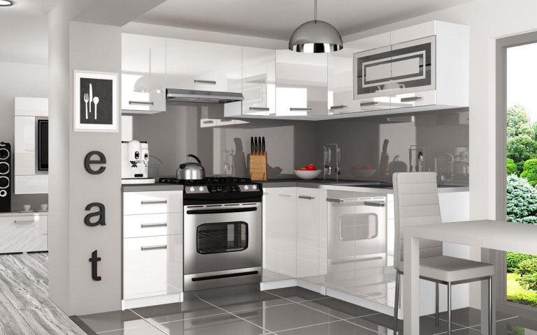 Kuchyňská linka Belini 360 cm bílý lesk s pracovní deskou Lidia2 Výrobce INF LIDIA2/6/WT/W/0/B1