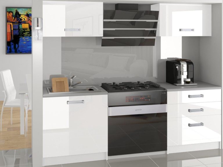 Kuchyňská linka Belini 120 cm bílý lesk s pracovní deskou Vulcano2 Výrobce INF VULCANO2/4/WT/W/0/B1