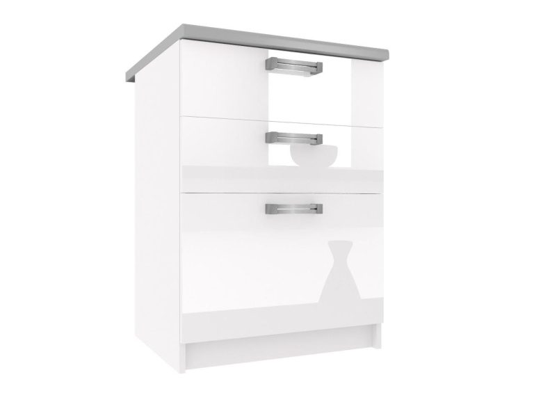 Kuchyňská skříňka Belini spodní se zásuvkami 60 cm bílý lesk bez pracovní desky Výrobce INF SDSZ60/1/WT/B/BB/D
