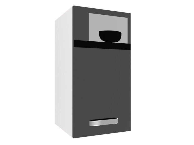 Kuchyňská skříňka Belini horní 30 cm černý lesk Výrobce INF SG30/1/WT/B/0/F