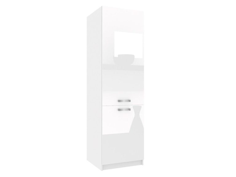 Vysoká kuchyňská skříňka Belini na vestavnou lednici 60 cm bílý lesk Výrobce INF SSL60/0/WT/W/0/D
