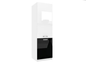 Vysoká kuchyňská skříňka Belini na vestavnou lednici 60 cm bílý lesk / černý lesk Výrobce INF SSL60/0/WT/WB/0/D