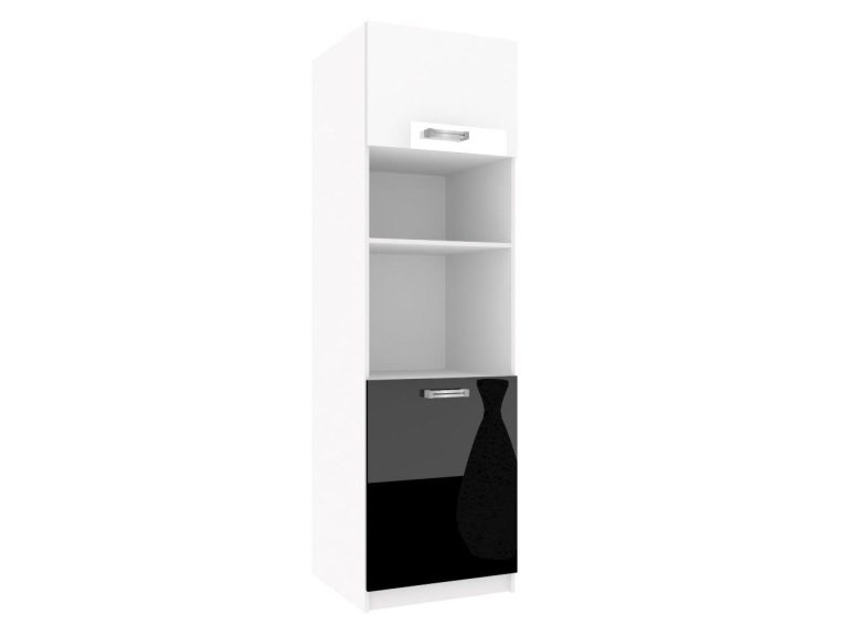 Vysoká kuchyňská skříňka Belini pro vestavnou troubu 60 cm bílý lesk / černý lesk Výrobce INF SSP60/1/WT/WB/0/D


