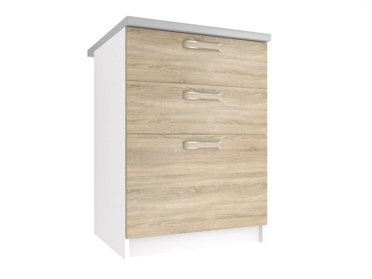 Kuchyňská skříňka Belini spodní se zásuvkami 60 cm dub sonoma s pracovní deskou Výrobce TOR SDSZ60/1/WT/DS/0/F
