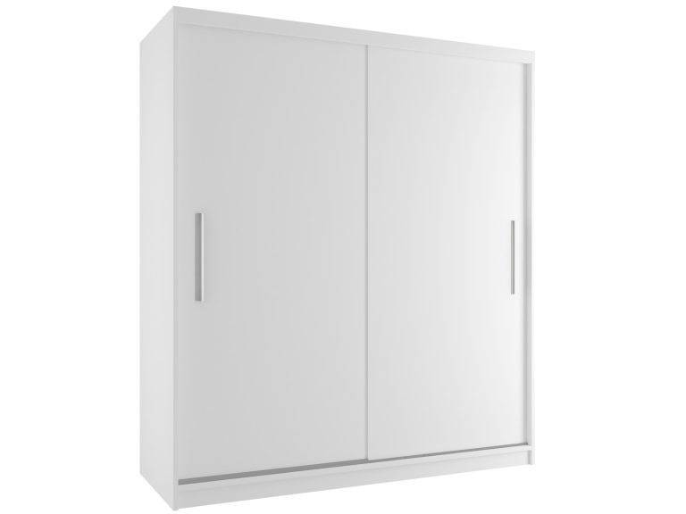 Šatní skříň 158 cm Belini bílý mat s posuvnými dveřmi Výrobce SI SZP3/3/W/W/0/AL