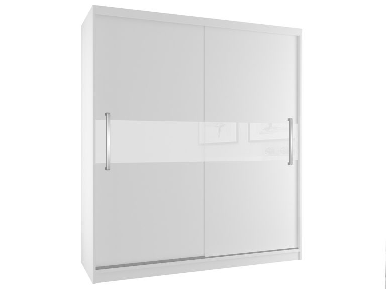 Šatní skříň 133 cm Belini bílý mat s posuvnými dveřmi Výrobce SI SZP2/2/W/W/W/UU