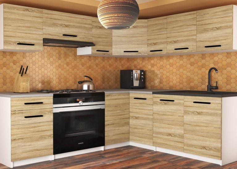 Kuchyňská linka Belini 360 cm dub sonoma s pracovní deskou Lidiauniqa2 Výrobce TOR LIDIAUNIQA2/4/WT/DS/0/B1