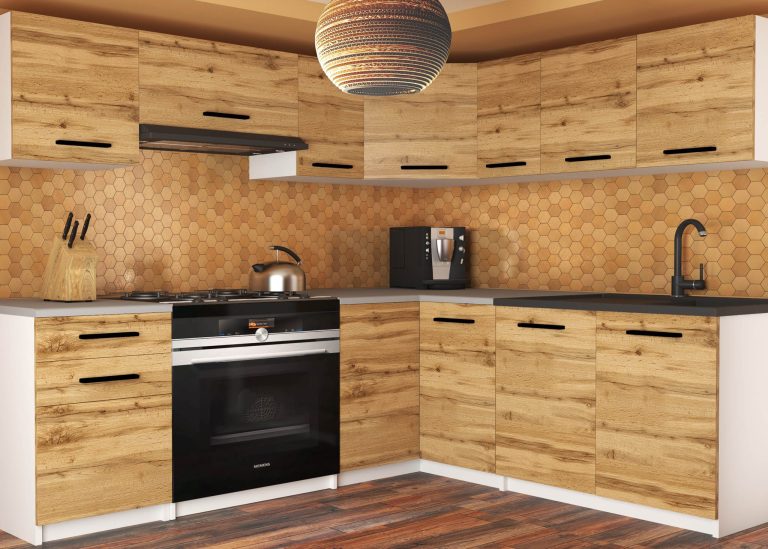 Kuchyňská linka Belini 360 cm dub wotan s pracovní deskou Lidiauniqa2 Výrobce TOR LIDIAUNIQA2/4/WT/DW/0/B1