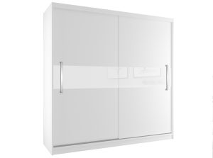 Šatní skříň 200 cm Belini bílý mat s posuvnými dveřmi Výrobce SI SZP1/2/W/W/W/UU