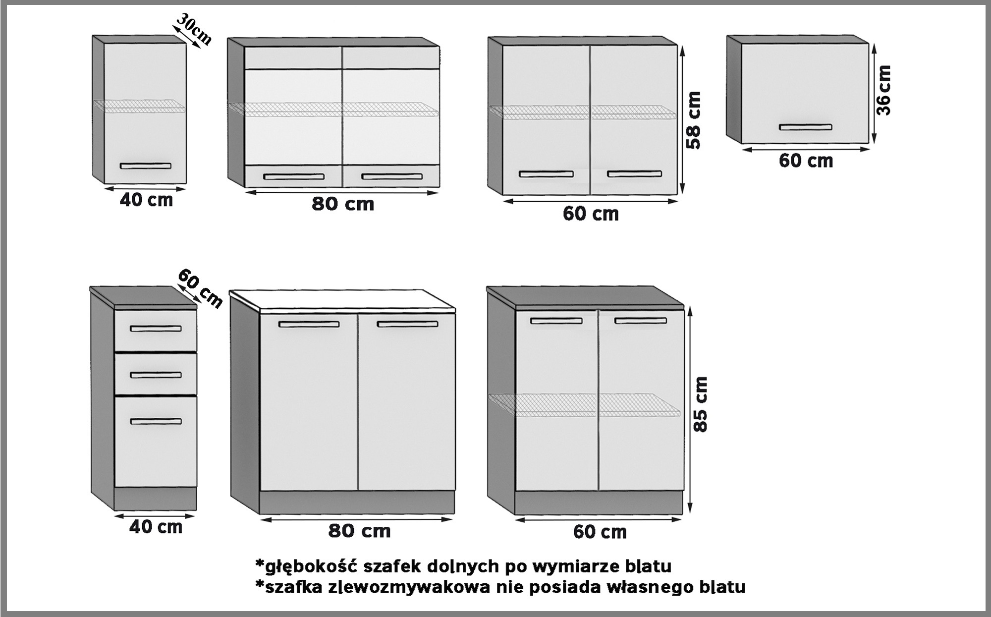 Kuchyňská linka Belini 240 cm šedý antracit Glamour Wood s pracovní deskou Ella2 Výrobce TOR ELLA2/3/WT/GW1/0/B1