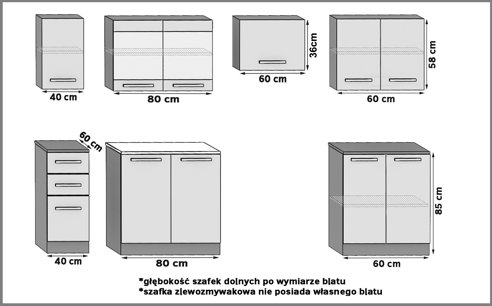 Kuchyňská linka Belini 240 cm šedý antracit Glamour Wood s pracovní deskou Marika2 Výrobce TOR MARIKA2/4/WT/GW1/0/B1