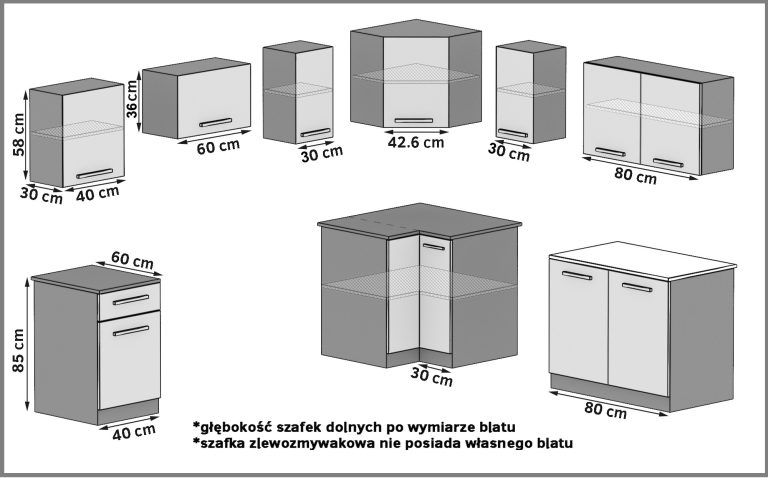 Kuchyňský nábytek 360 cm šedý antracitový grafitový bez pracovní desky Výrobce TOR LIDIAUNIQA2/2/WT/SR/BB/B1