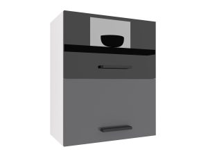 Kuchyňská skříňka Belini horní 60 cm černý lesk / šedý lesk Výrobce INF SGP2-60/1/WT/BS/0/B1