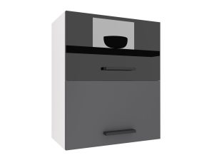 Kuchyňská skříňka Belini horní 60 cm černý lesk / šedý mat Výrobce INF SGP2-60/1/WT/BSR/0/B1