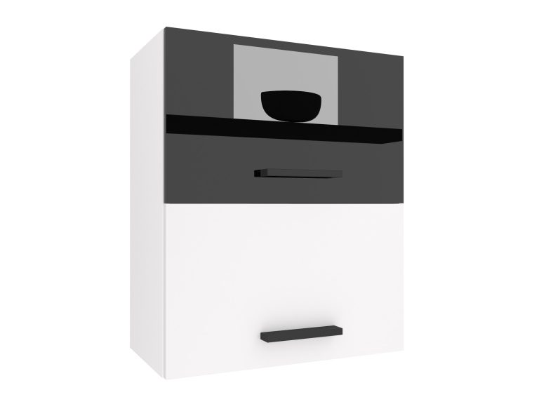 Kuchyňská skříňka Belini horní 60 cm černý lesk / bílý mat Výrobce INF SGP2-60/1/WT/BWT/0/B1
