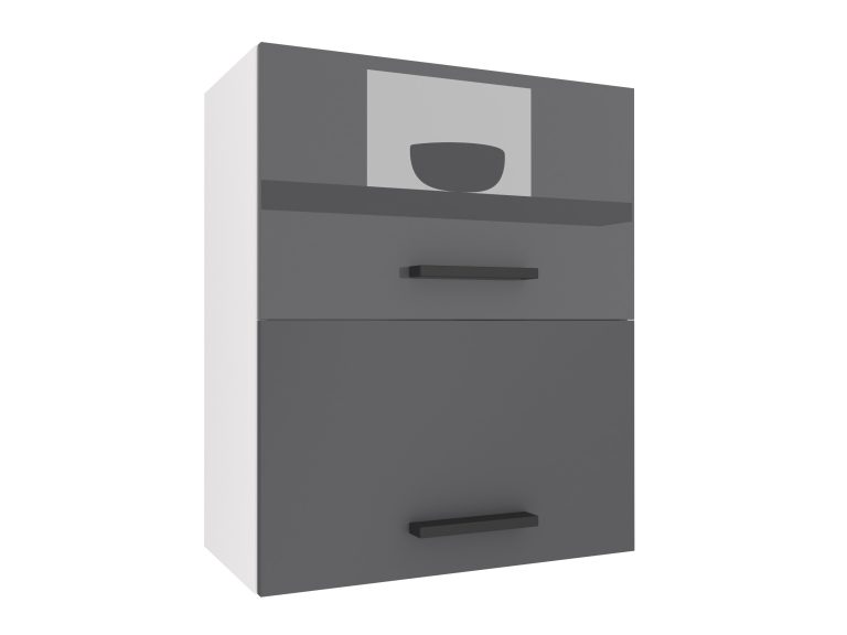 Kuchyňská skříňka Belini horní 60 cm šedý lesk / šedý mat Výrobce INF SGP2-60/1/WT/SSR/0/B1
