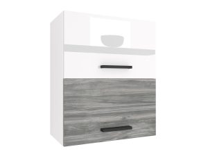 Kuchyňská skříňka Belini horní 60 cm bílý lesk / šedý antracit Glamour Wood Výrobce INF SGP2-60/1/WT/WGW1/0/B1