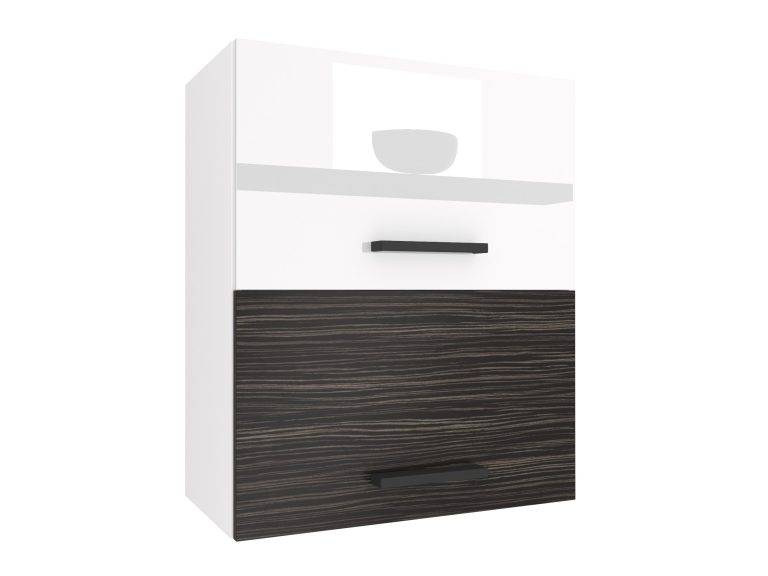 Kuchyňská skříňka Belini horní 60 cm bílý lesk / královský eben Výrobce INF SGP2-60/1/WT/WHK/0/B1