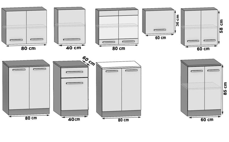Kuchyňský nábytek 320 cm bílá matná s pracovní deskou Výrobce TOR PRIMO320/4/WT/WT/0/B1