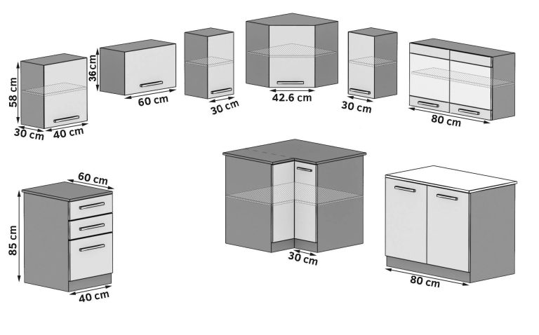 Kuchyňský nábytek 360 cm hnědý kaštan s pracovní deskou Výprodej LOS ANGELES/1/KN/KN/0/F