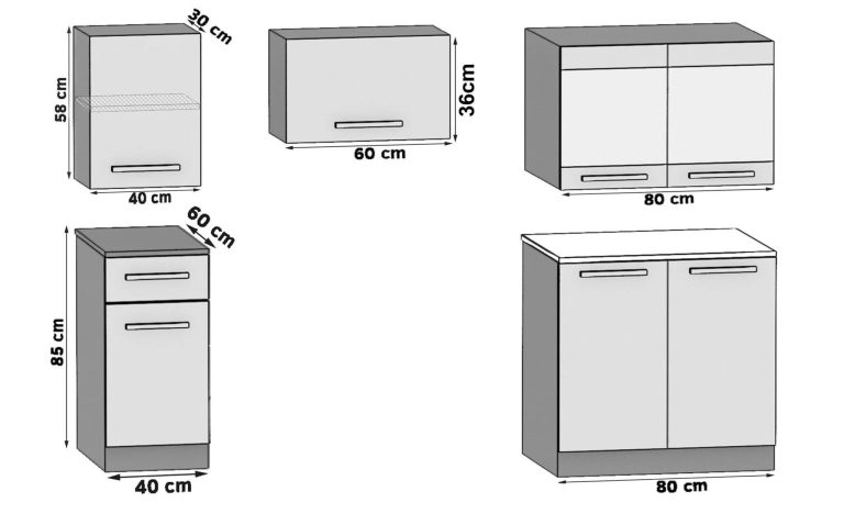 Kuchyňská linka Belini 180 cm bílý mat bez pracovní desky Superuniqa3 Výrobce TOR SUPERUNIQA3/3/WT/WT/BB/E