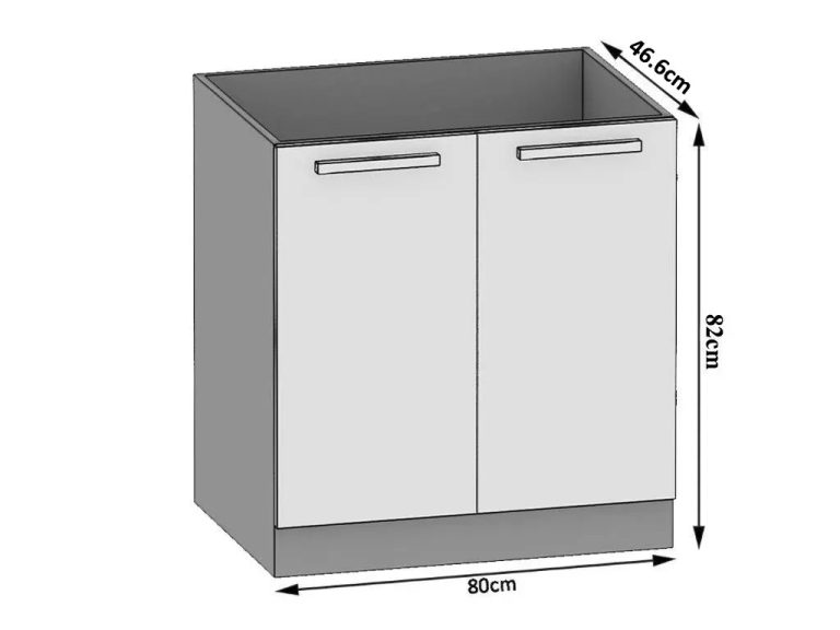 Kuchyňská skříňka Belini dřezová 80 cm bílý lesk bez pracovní desky Výrobce INF SDZ80/0/WT/W/0/B1