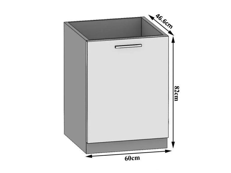 Kuchyňská skříňka Belini dřezová 60 cm bílý lesk bez pracovní desky Výrobce INF SDZ60/0/WT/W/0/B1
