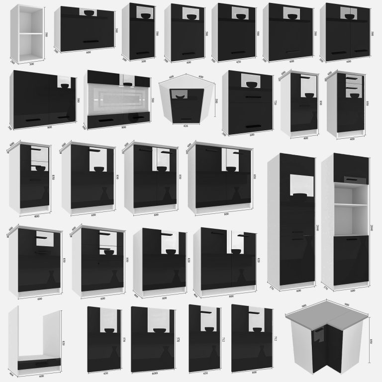 Kuchyňská skříňka Belini horní 30 cm černý lesk Výrobce INF SG30/1/WT/B/0/D
