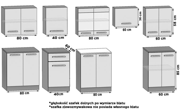 Kuchyňská linka Belini 320 cm bílý lesk černý lesk s pracovní deskou Julia Výrobce INF JULIA/0/WT/WB/0/B1