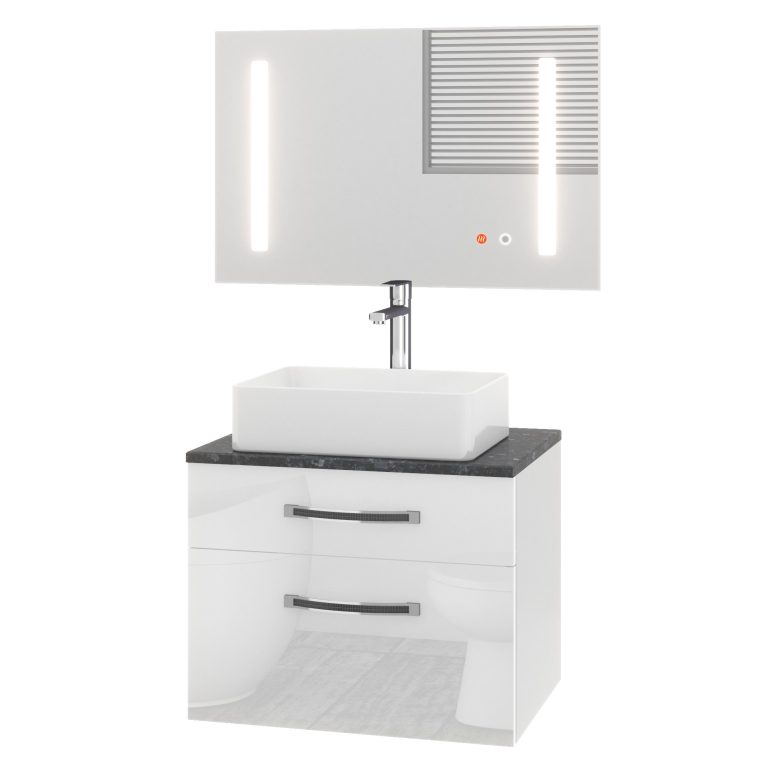 Koupelnový nábytek Belini Premium Full Version bílý lesk Euphoria Výrobce EUP P 60/0/W/W/0/BK/MB 