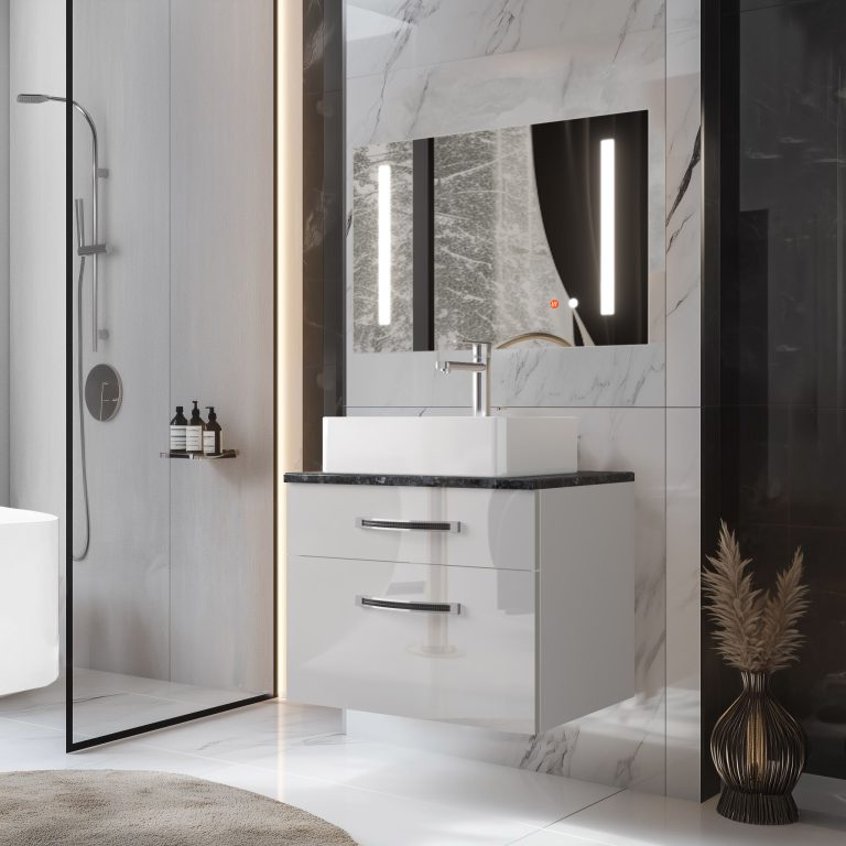 Koupelnový nábytek Belini Premium Full Version bílý lesk Euphoria Výrobce EUP P 60/0/W/W/0/BK/MB 