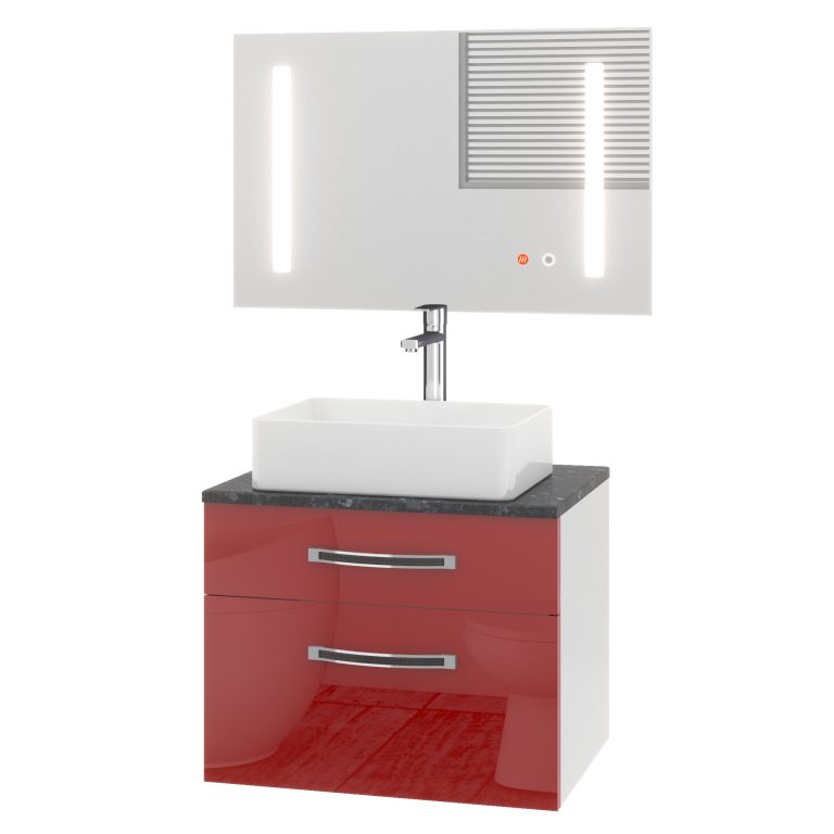 Koupelnový nábytek Belini Premium Full Version červený lesk Euphoria Výrobce EUP P 60/0/W/R/0/BK/MB 