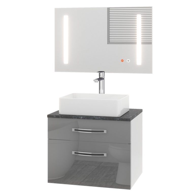 Koupelnový nábytek Belini Premium Full Version šedý lesk Euphoria Výrobce EUP P 60/0/W/S/0/BK/MB 