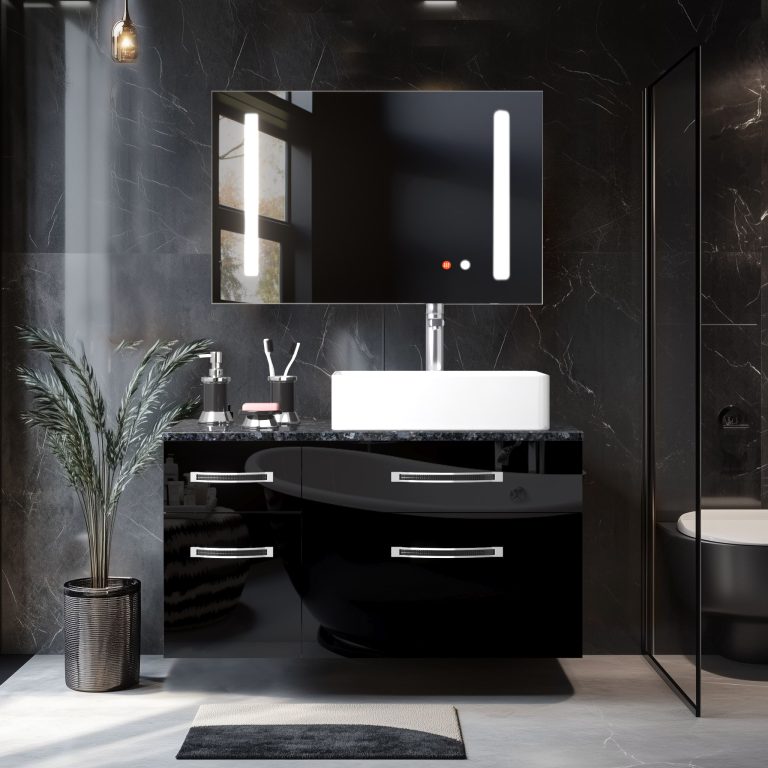 Koupelnový nábytek Belini Premium Full Version černý lesk Euphoria Výrobce EUP P 90L/0/W/B/0/BK/MB 