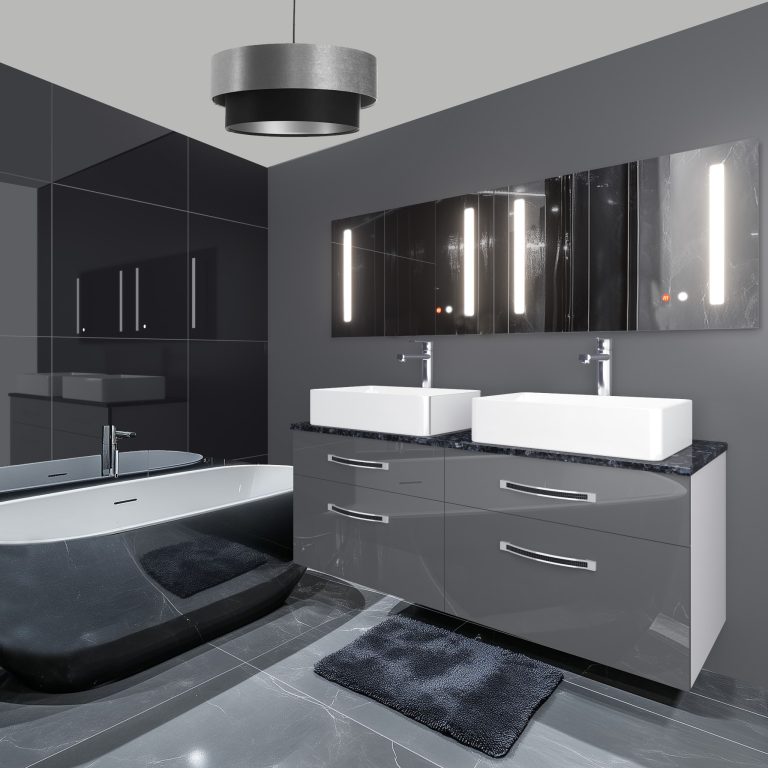 Koupelnový nábytek Belini Premium Full Version šedý lesk Euphoria Výrobce EUP P 120D/0/W/S/0/BK/MB