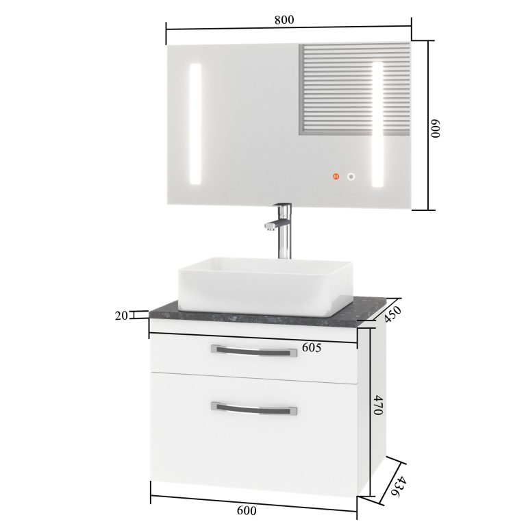 Koupelnový nábytek Belini Premium Full Version černý lesk Euphoria Výrobce EUP P 60/0/W/B/0/BK/MB
