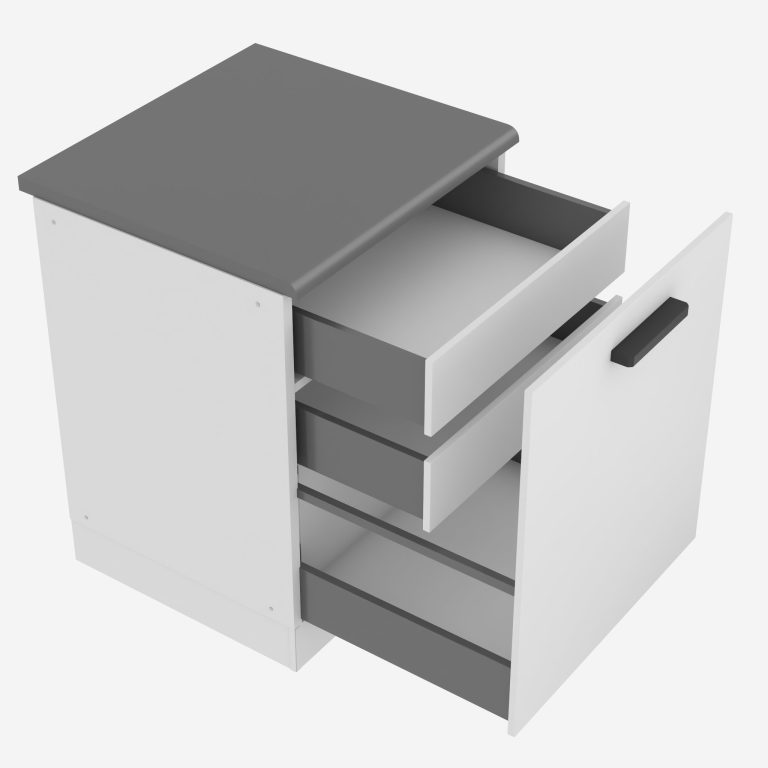 Kuchyňská skříňka dolní 60 cm šuplíky vnitřní TOR SDSZW60/0/WT/WT/B/B1/PP 