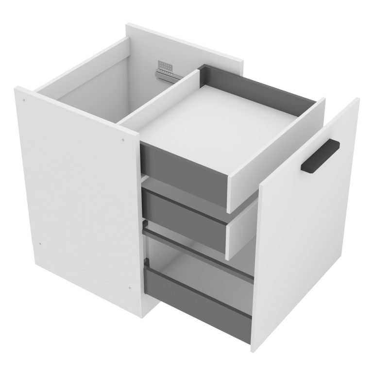 Kuchyňská skříňka dolní 60 cm šuplíky vnitřní TOR SDSZW60/0/WT/WT/0/B1/PP 