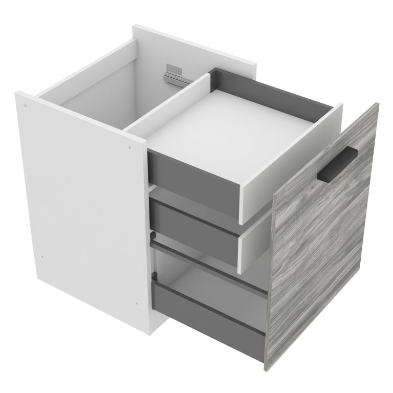 Kuchyňská skříňka dolní 60 cm šuplíky vnitřní TOR SDSZW60/0/WT/GW1/0/B1/PP 