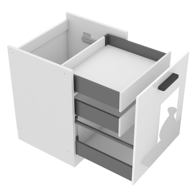 Kuchyňská skříňka dolní 60 cm šuplíky vnitřní INF SDSZW60/0/WT/W/0/B1/PP 