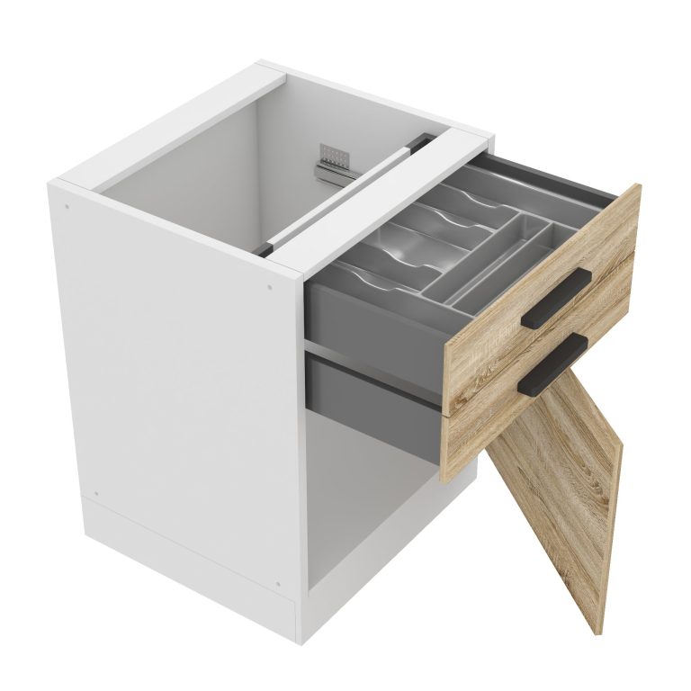 Kuchyňská skříňka dolní 60 cm šuplíky TOR SDSZ60WS/0/WT/DS/0/B1/PP 