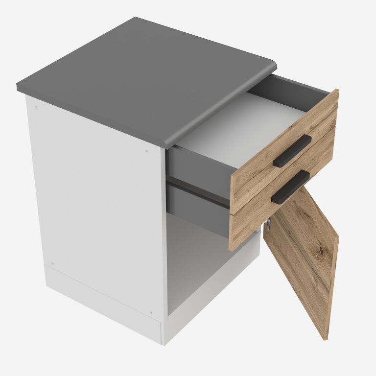 Kuchyňská skříňka Belini Premium Full Version spodní se zásuvkami 60 cm dub wotan s pracovní deskou Výrobce TOR SDSZ60/0/WT/DW/B/B1/PP
 