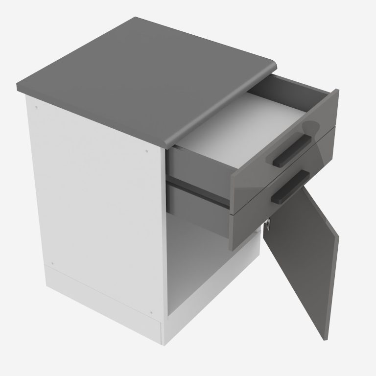 Kuchyňská skříňka Belini Premium Full Version spodní se zásuvkami 60 cm šedý lesk s pracovní deskou Výrobce INF SDSZ60/0/WT/S/B/B1/PP

